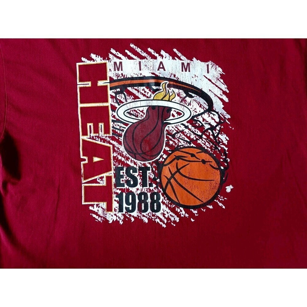 Miami Heat T-Shirt Men's Size 3XL Red Short Sleeve - Picture 2 of 8